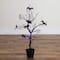 3ft. Pre-Lit Artificial Halloween Black Spooky Twig Tree with Bats and 100 Orange & Purple LED Lights